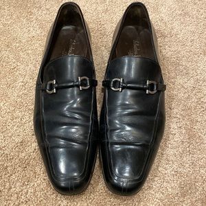 Mens Ferragamo loafers dress slip on shoes black horsebit logo $895